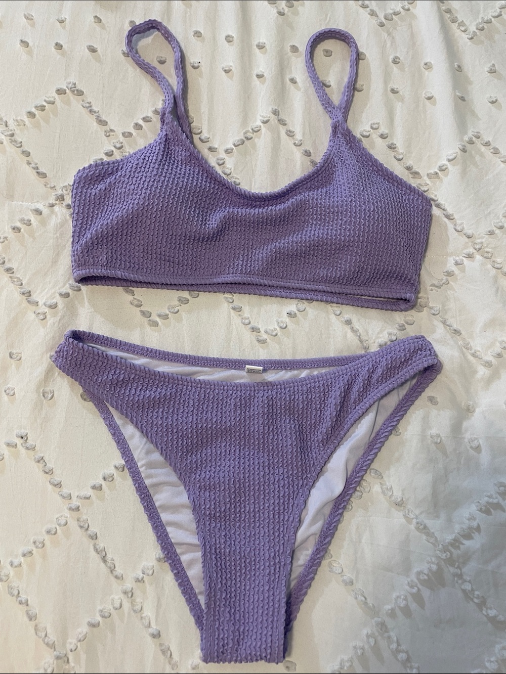Lilac purple Textured Bikini Set nwot